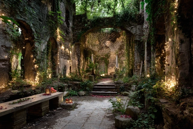 Ivy-Clad Ruin Courtyard Fairy Theme