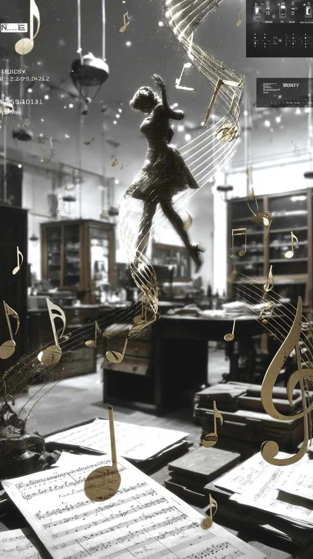 Musical Notes Dancing in an Open Kitchen