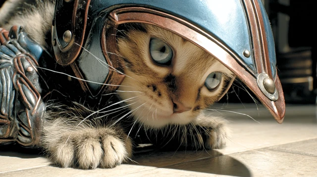 Kitten Knight in Shiny Armor A Purrfect Warrior