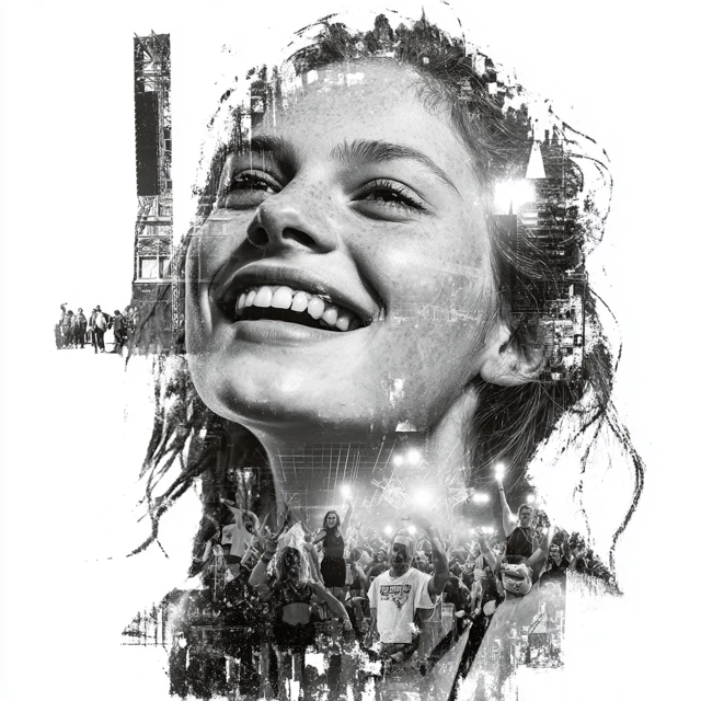 Double Exposure Girl Club Scene Ibiza Style