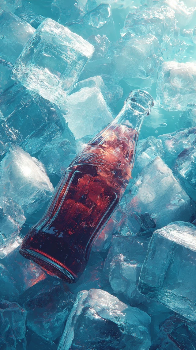 Ice Cold Soda Bottle in a Freezer Graphic Design