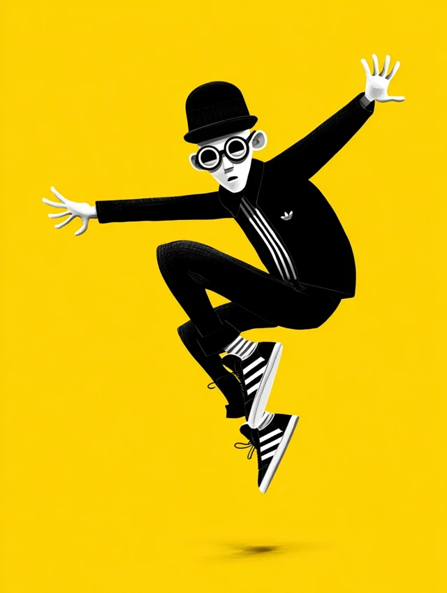 Dancing Gopnik in Adidas Originals Illustration