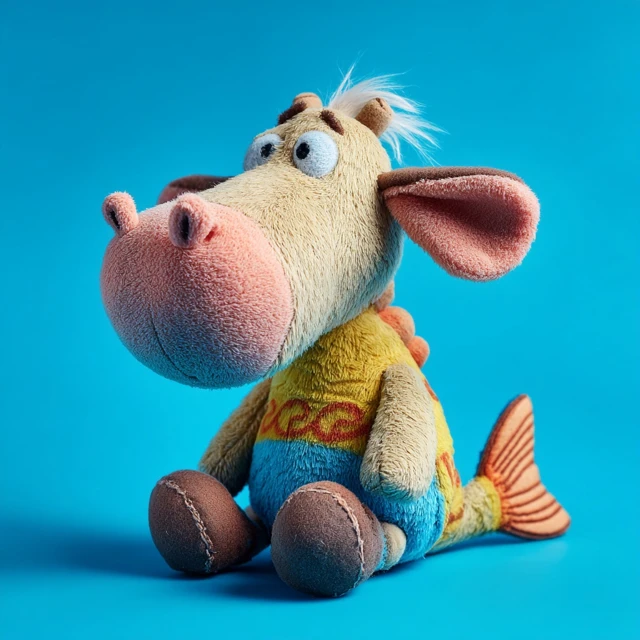 Fantasy Plush Toy Pixar Style with Cow Head Elephant Legs