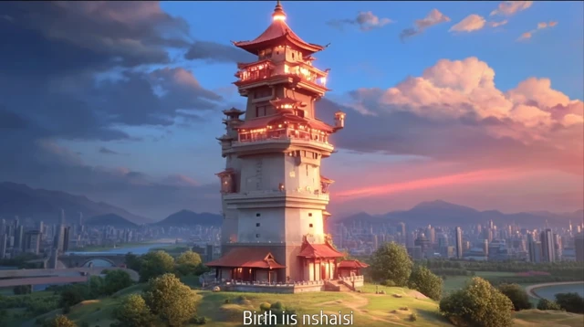 Pixar Style Tower in a Beautiful Landscape