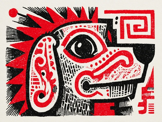 Cocker Spaniel Art in Keith Haring Style