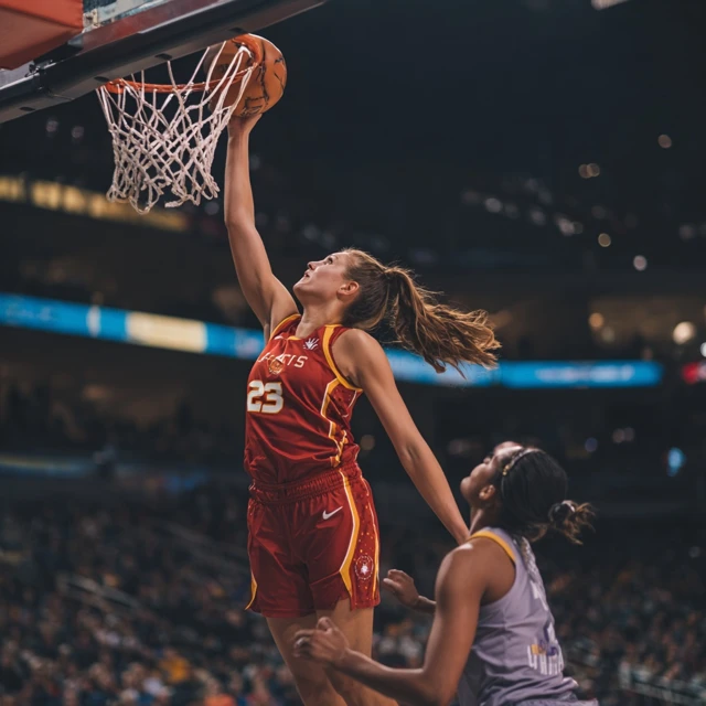 Caitlin Clark WNBA Dunk Action Shot