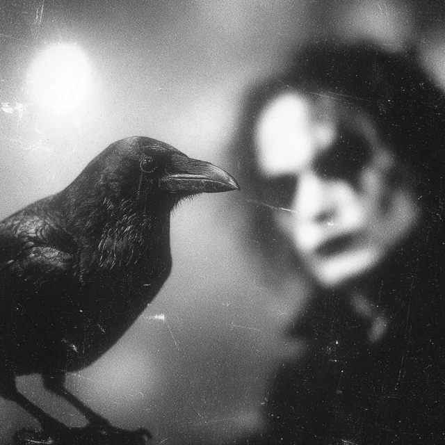 Gritty Crow Portrait 90s Film Style