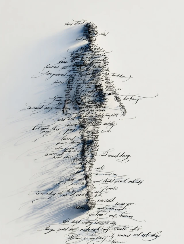 Human Silhouette Handwritten Quotes Art