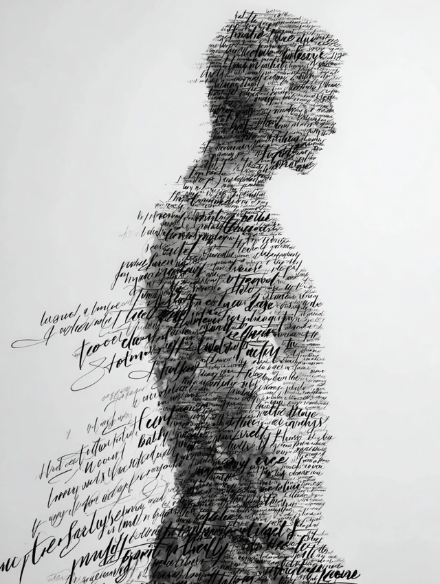 Human Silhouette Handwritten Quotes Art