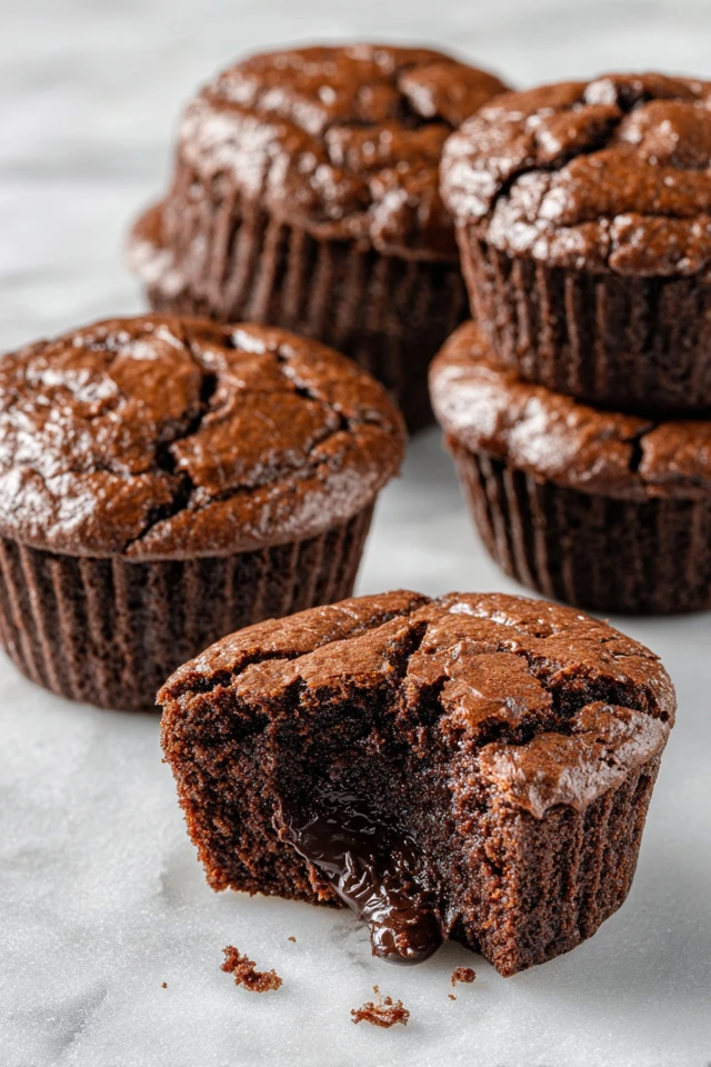 Air Fryer Brownie Cupcakes Fudgy Interior