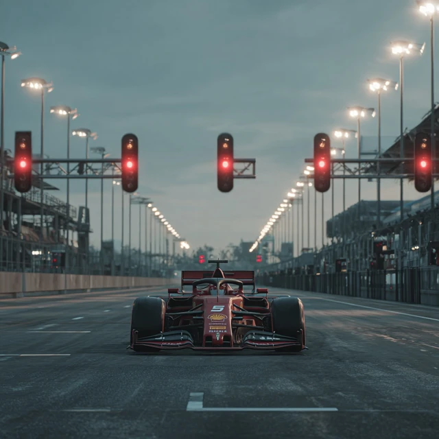 F1 Start Ferrari Style Red Lights View From Above