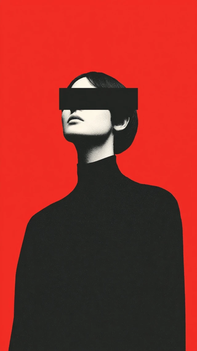Minimalist Black and Red Portrait Fashion Photography