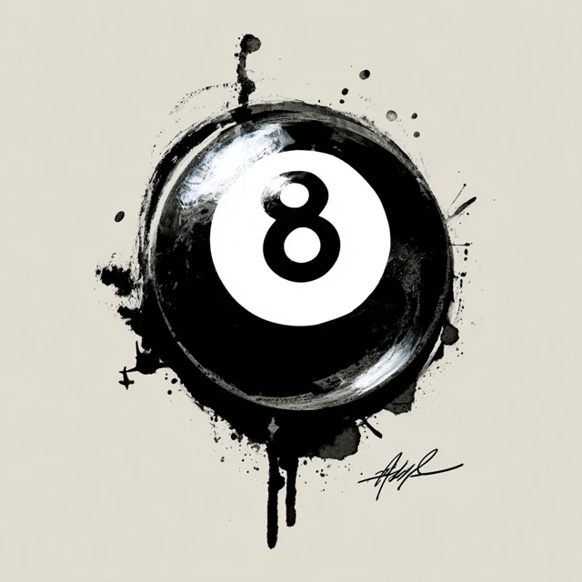 8 Ball Graffiti Car Decal Black and White Design