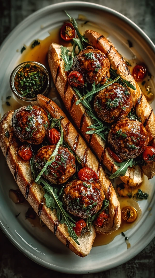 Delicious Meatball Sandwiches Food Photography