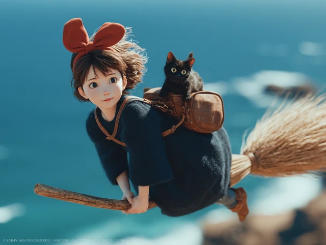 Kiki in Witch Home Delivery Realistic Portrait 3D