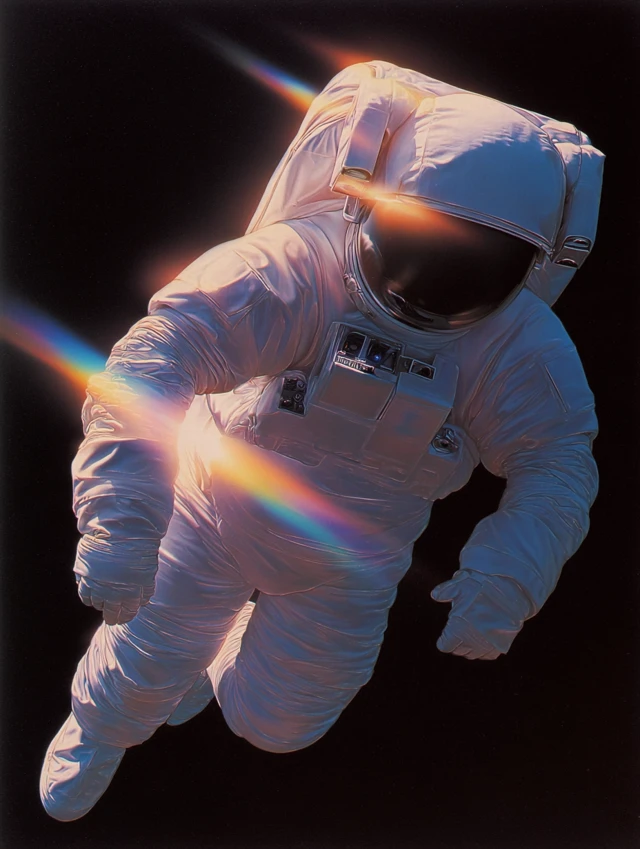 Astronaut in Space Black Background