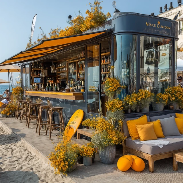 Veuve Clicquot Pop Up Bar on the Beach France