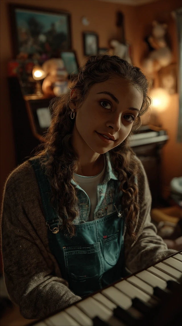 Young Stefani Germanotta at Piano: Nostalgic Photo