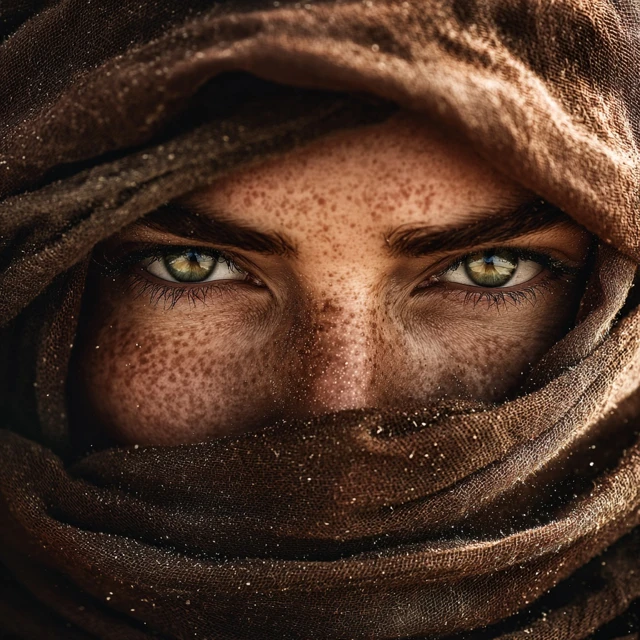 Mysterious Desert Traveler Portrait