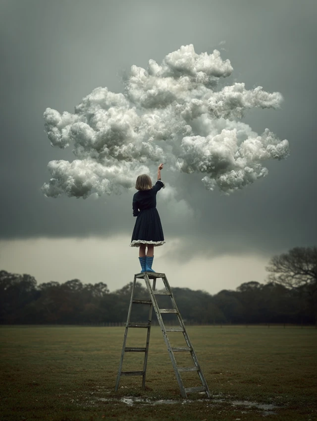 Surreal Dreamscape Touching the Clouds