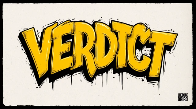 Yellow Graffiti VERDICT Logo Street Art Design