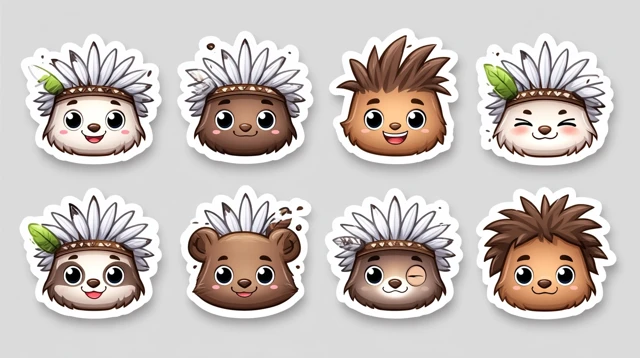 Cute Shaman Sticker Pack Various Moods