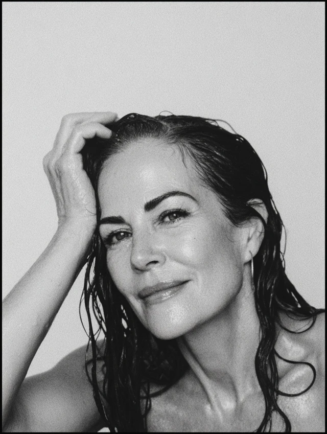 Beautiful Woman with Wet Hair Skincare Portrait