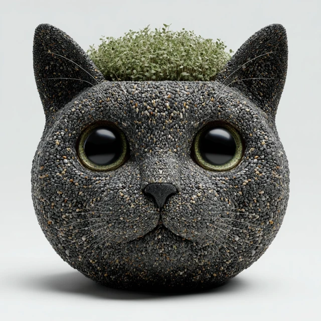 Chia Cat Pet Planter Adorable and Green