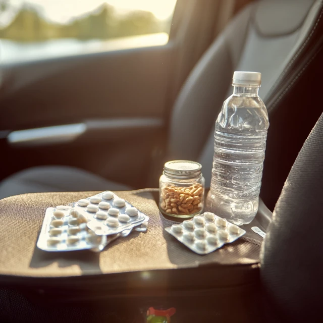 Travel First Aid Kit On Car Seat Lifestyle Shot
