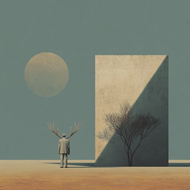 Minimalist Surreal Landscape A Journey of Reflection