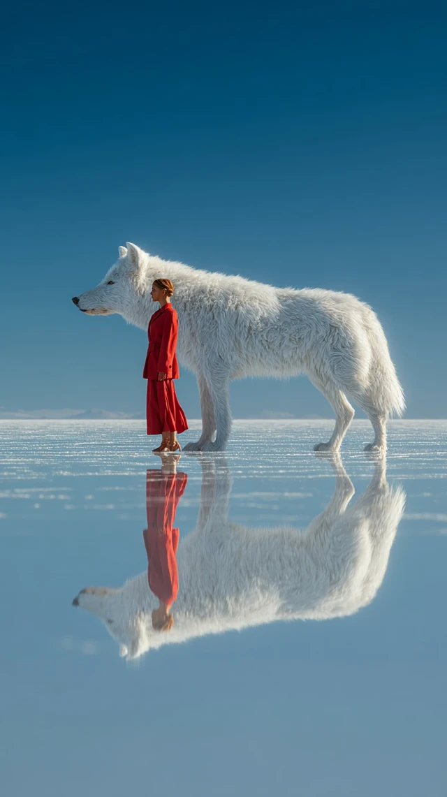 Woman and Wolf Fashion Photography