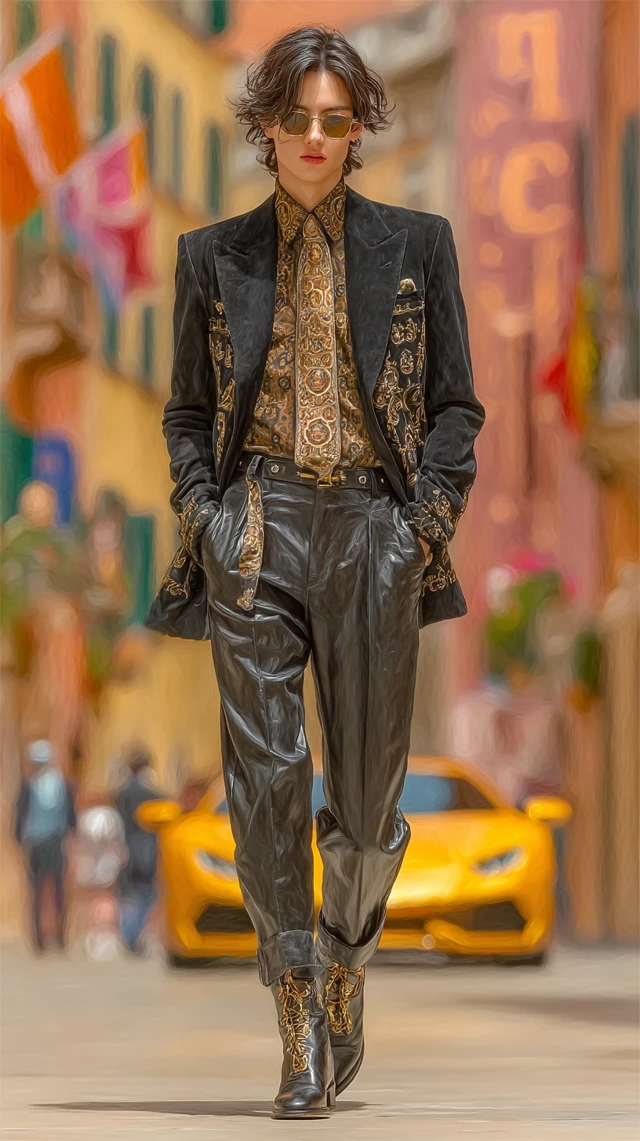 Fiery Italian Man in Milan Lamborghini Style
