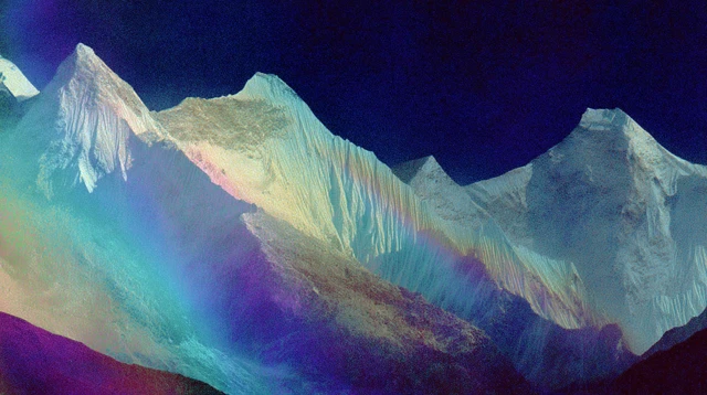 Psychedelic Mountain Peaks Photography Print