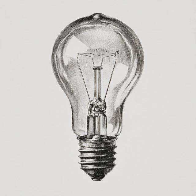 Edison Light Bulb Engraving 16th Century Style