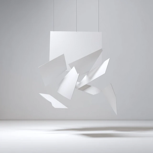 Abstract Paper Sculpture White Background