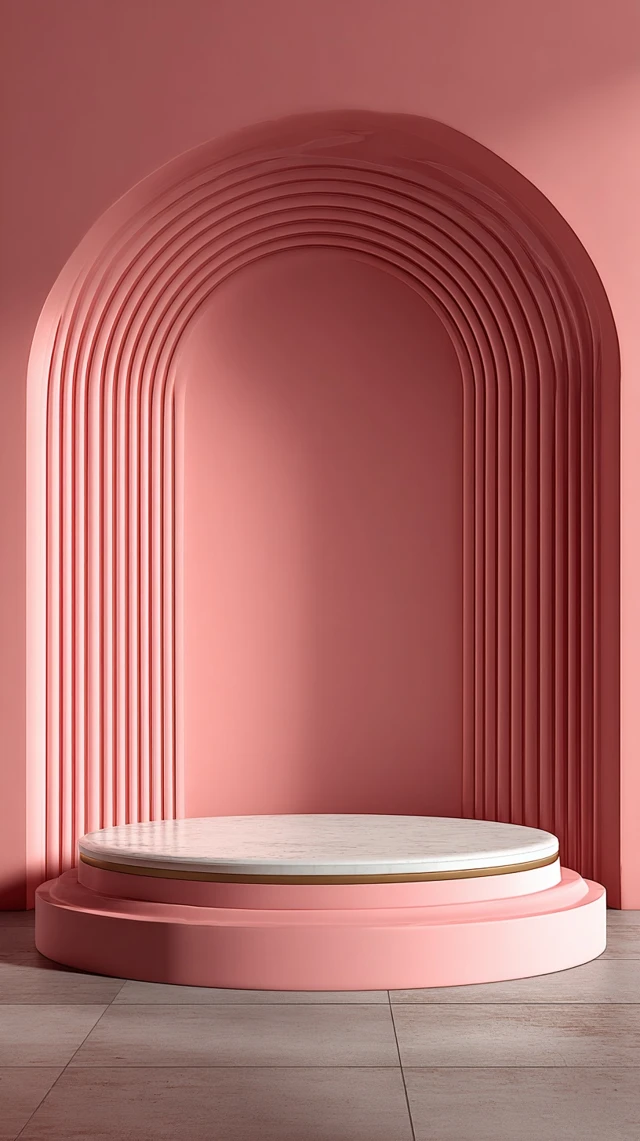 Pink Product Display Background with Podium