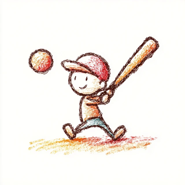 Baseball Doodle Illustration