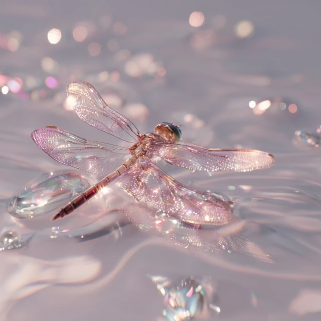 Dreamy Dragonfly on Water Y2K Aesthetic
