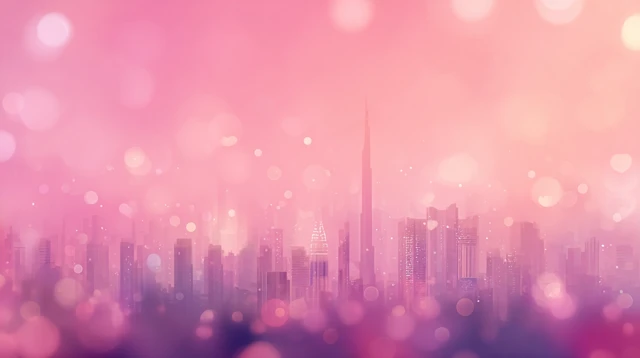 Romantic Pink Cityscape Wallpaper