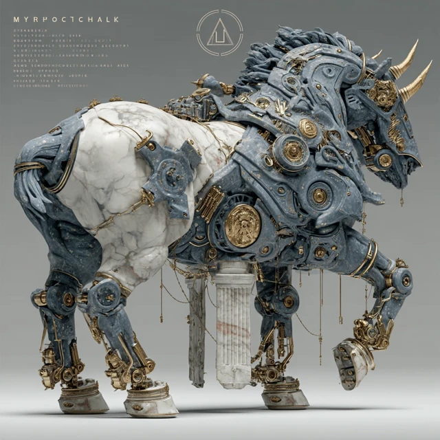 Mythic Apocalypse Centaur Biomechanical Warhorse Art