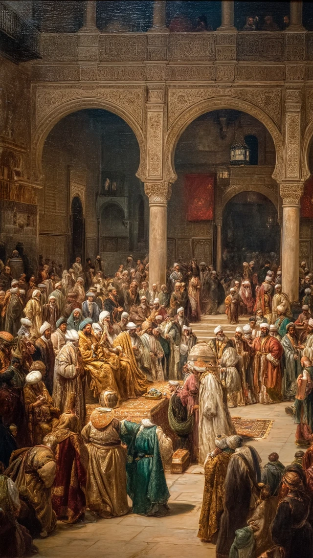 King Alfonso X Wise and Muslim Families in Spanish Palace
