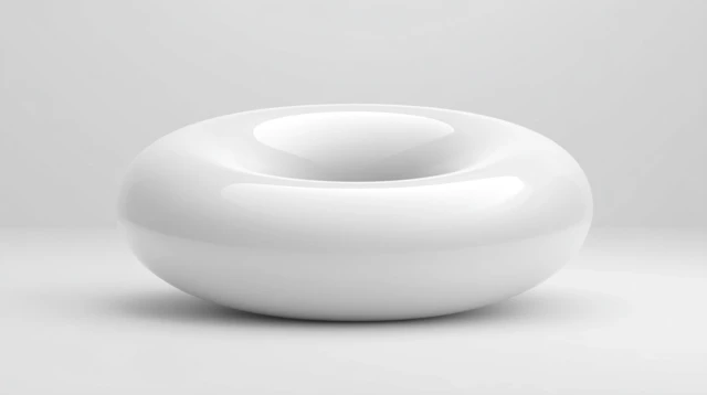 White Torus Shape Smooth Design with Depth
