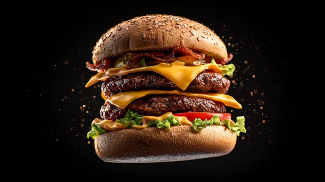 Delicious Double Burgers Food Photography
