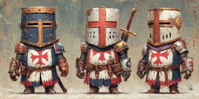 Medieval Knights in Detailed Armor Designs