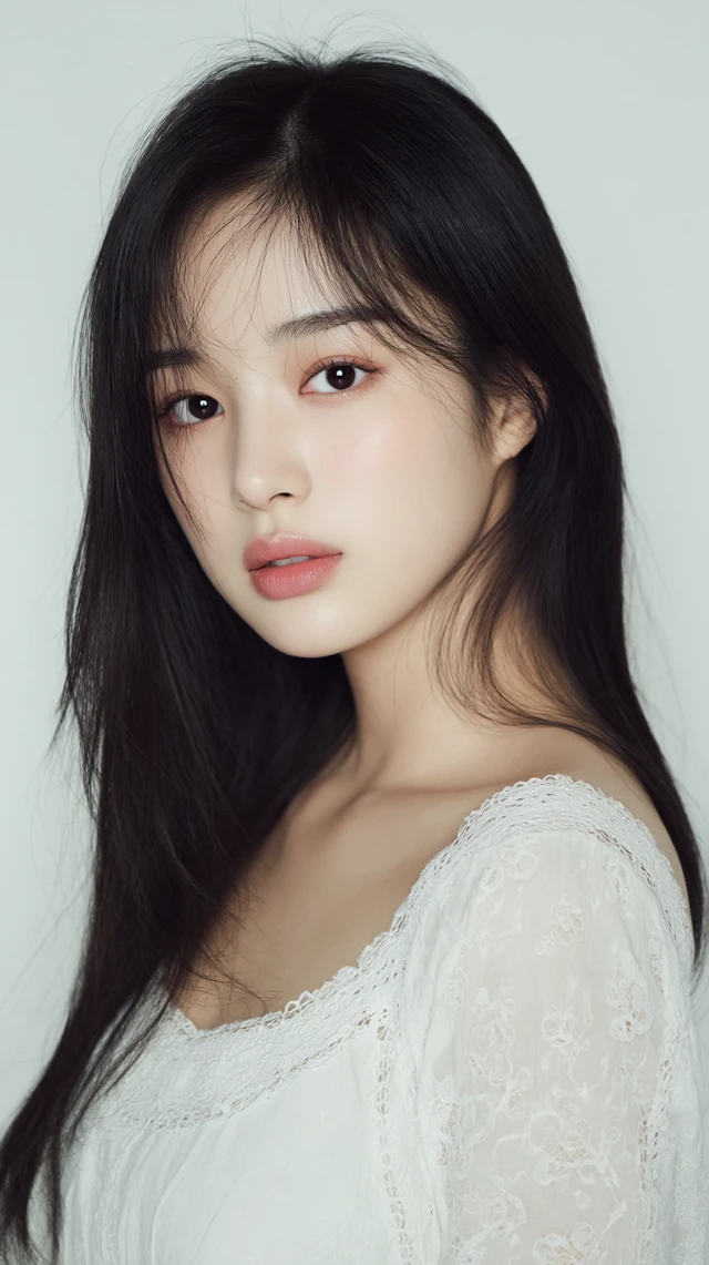 Beautiful Korean Girl Portrait - Flawless Skin and Gentle Eyes