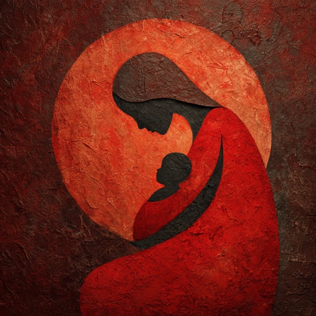 Mother and Child Abstract Art