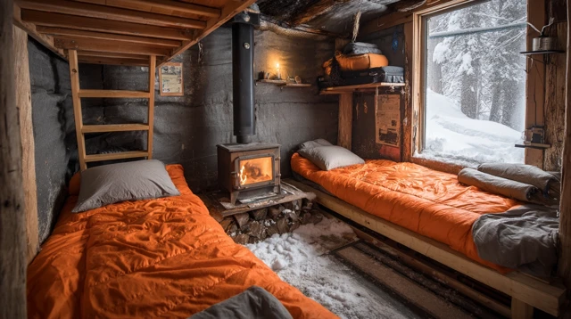 Cozy Cabin Interior Photography Winter Scene
