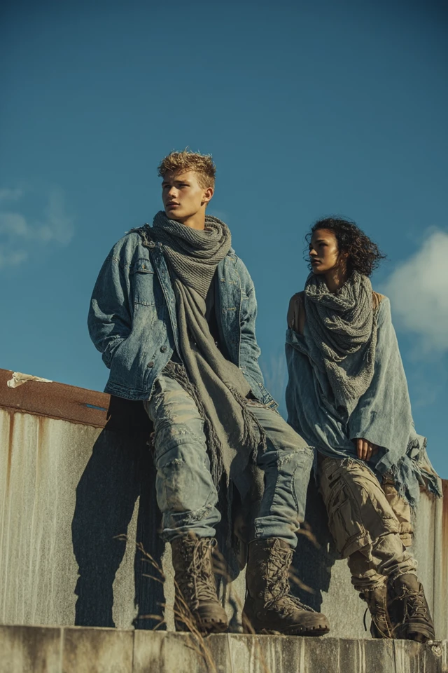 Autumn Winter Denim Fashion Couple Outdoor Style