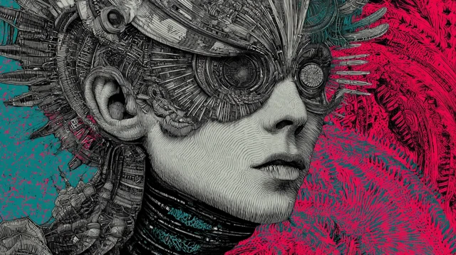 Vermiculated Decopunk Art Illustration