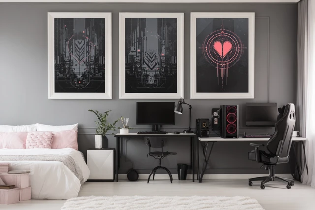Teen Gamer Bedroom Wall Art Frames